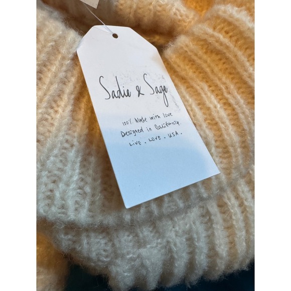 Sadie & Sage Striped Camel Ivory Sweater Size Medium - Picture 6 of 9